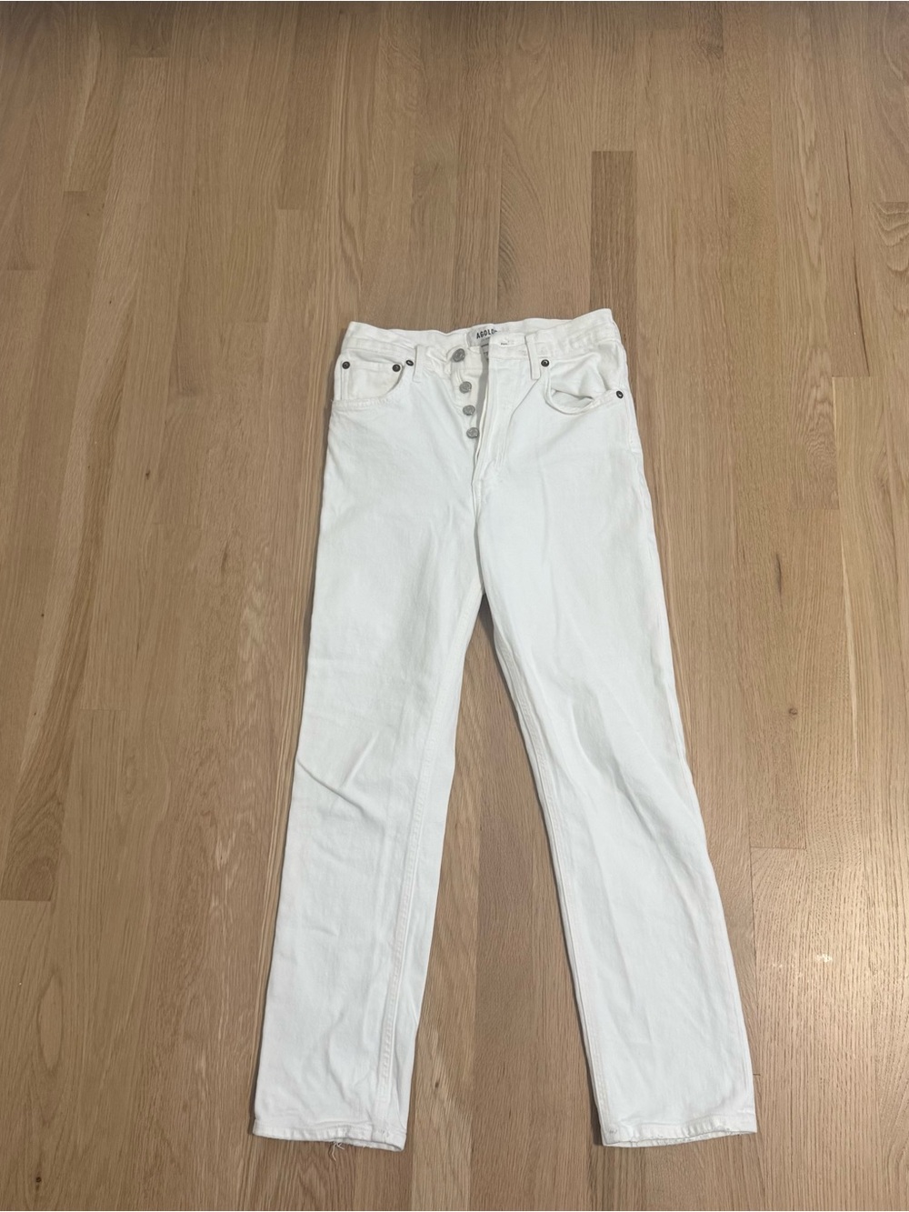 Agolde white Riley crop jeans size 24
